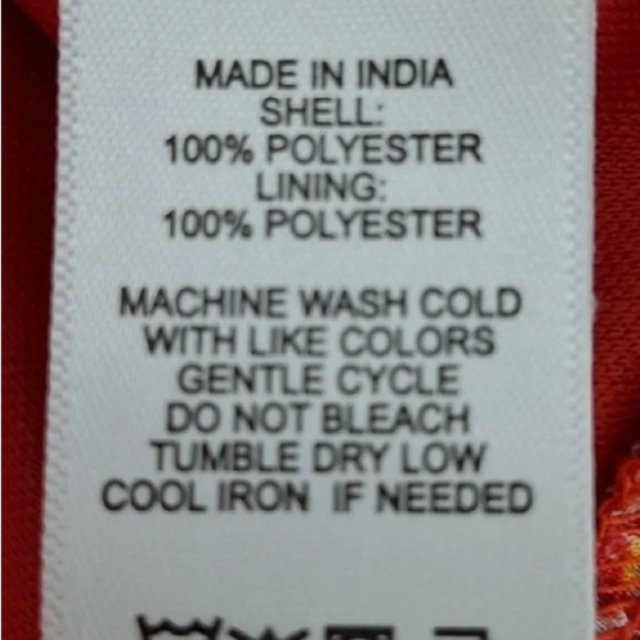 CeCe Red Ditsy Floral Ruffle Flutter Sleeve Blouse Size  XS - Picture 9 of 10